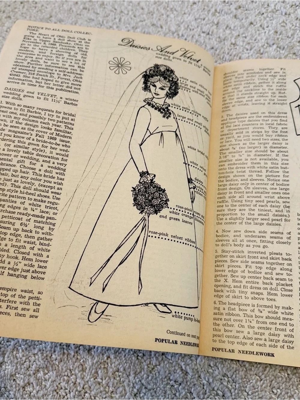 Popular Needlework Magazine Sept 1968 Aug 1969 Nov 1969 Feb 1970 - Lot of 4